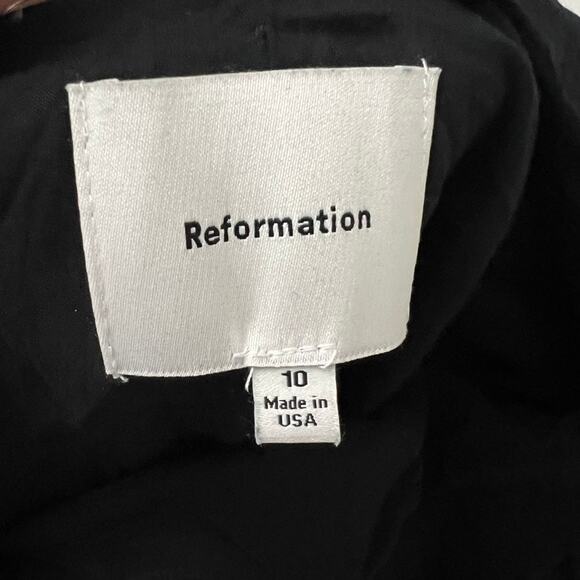 Reformation Rosemond Linen Dress Black Back Scoop Size 10 - Picture 7 of 9